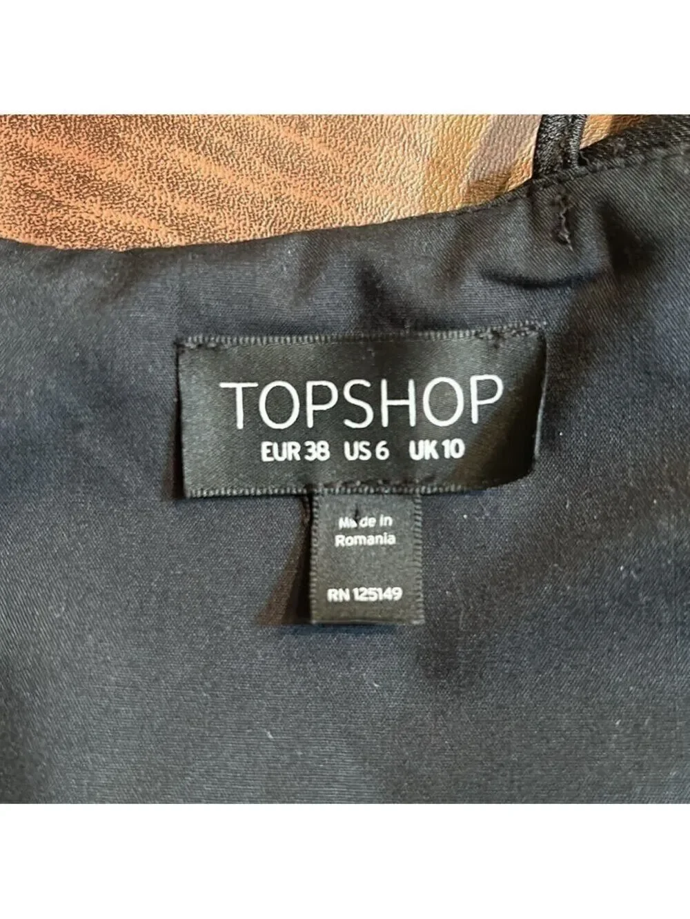 TOPSHOP Black Crop Ruffle Halter Top Size 6